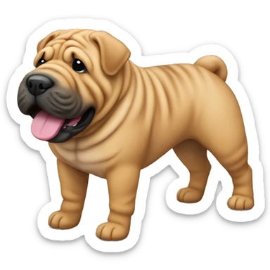 sharpei with toy sticker