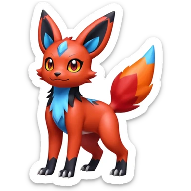 Cute Shiny Guilmon-Quilava-Litten-Umbreon-Fakémon-hybrid-creature (full body)  sticker