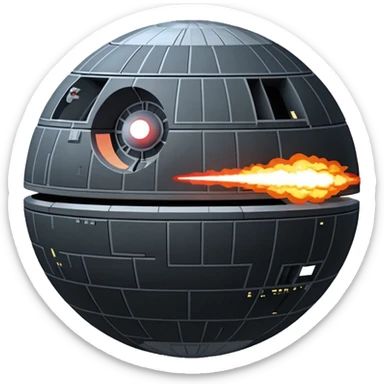 Death star firing at usa sticker