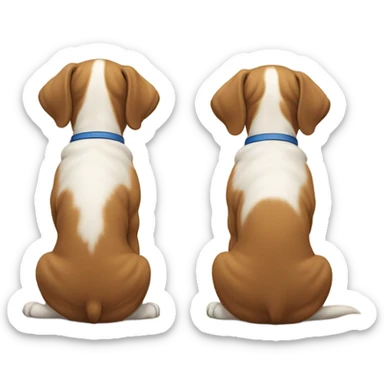 2 dogs facing away from each other sticker