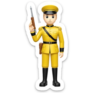 yellow plastic toy soldier sticker