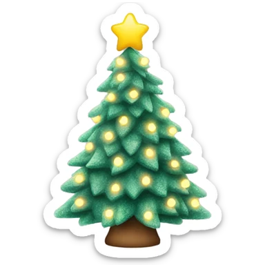 Flocked christmas tree with lights sticker