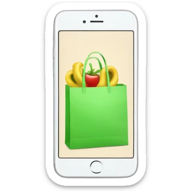 iphone with a shopping bag fron it sticker