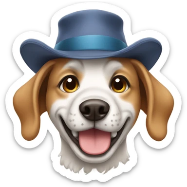dog wearing hat sticker