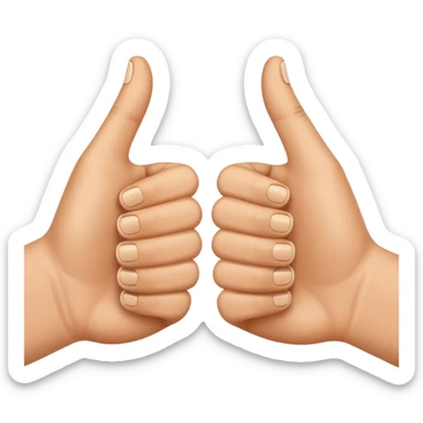 I want two tumbs up like it's done with two hands sticker