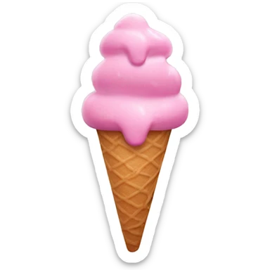 ice cream with pink sauce  sticker
