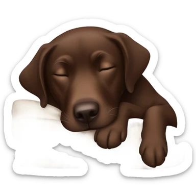 Sleeping chocolate lab sticker