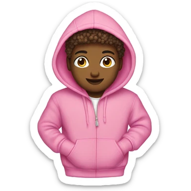Pink palm puff hoodie sticker