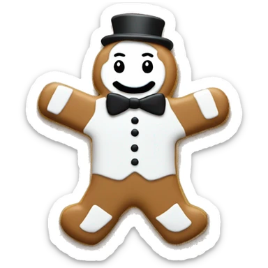The monopoly man as a gingerbread cookie  sticker