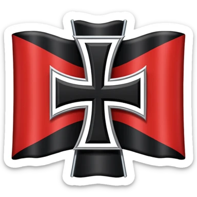 German empire with iron cross flag sticker