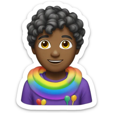 rainbow artist boy sticker