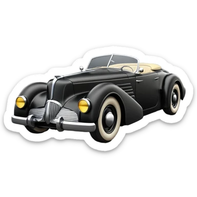  the animated 1990’s series Batmobile loosely based on 1936 cord 812 (flat square bodywork edging and front) stealthy understated  sticker