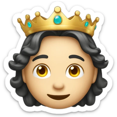 emoji de botton com uma coroa e brilho sticker