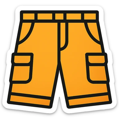 a pair of cargo shorts with pockets, icon style sticker