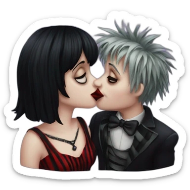 Lydia Deetz kissing Beetlejuice sticker