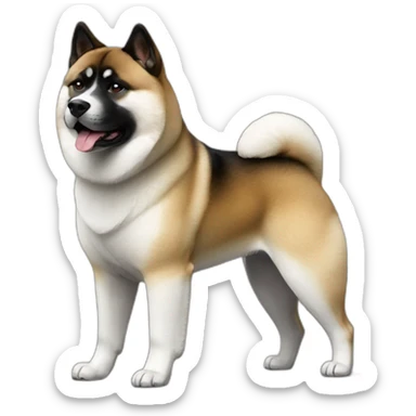 american akita ful height sticker