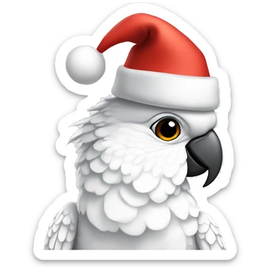cockatoo with christmas hat sticker