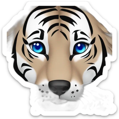 Black wolf  blue eyes kiss white tiger pink eyes sticker