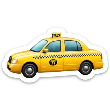 Taxi reflection + puddle, sticker