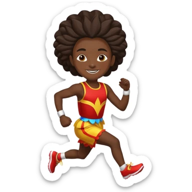Um atleta de corrida vestido com roupa de carnaval sticker