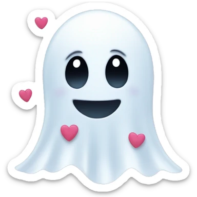 ghost emoji with hearts  sticker
