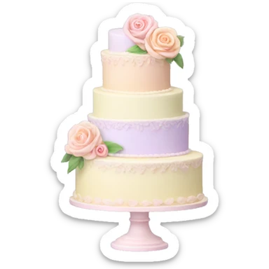 pastel wedding cake sticker