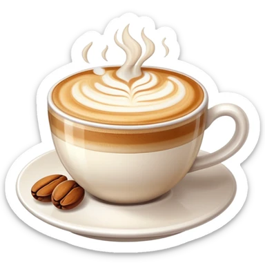 cappuccino with foam art sticker