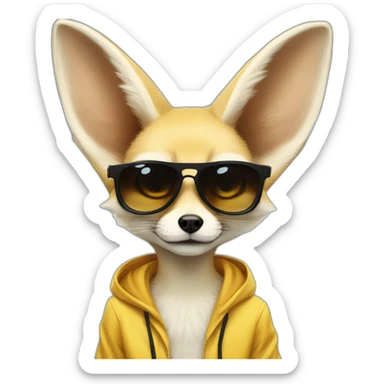 Fennec Fox as a DJ sticker