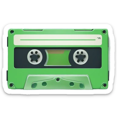green vintage cassette tape sticker