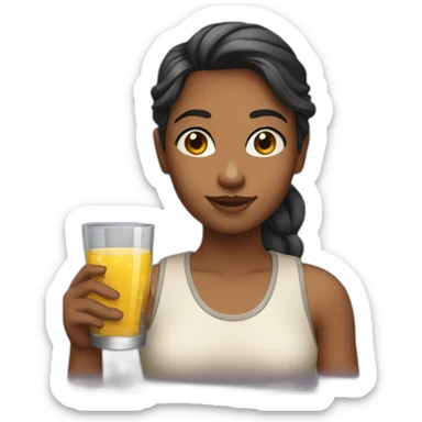 a girl with a glass in her hand sticker