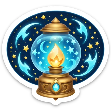 cosmic magic lantern object icon, floating lantern with arcane energy, swirling stars inside, glowing ancient runes, epic fantasy aura, 3D cartoon, mobile game icon style, centered, clean background, no text, no watermark
 sticker