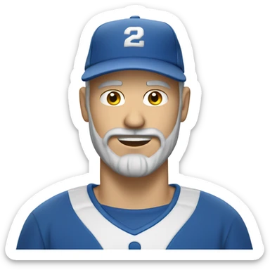 White man with gray goatee and baseball hat playing pickleball sticker