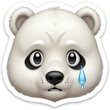 white bear shedding a tear sticker