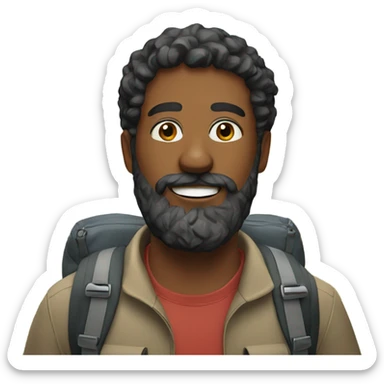 Man with beard hiking sticker