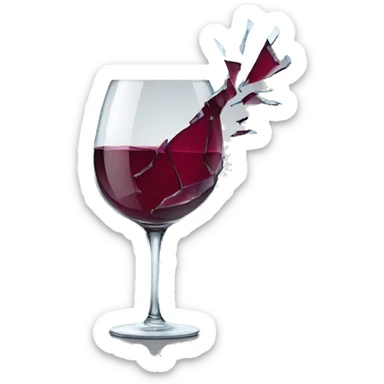 shattered wine glass sticker