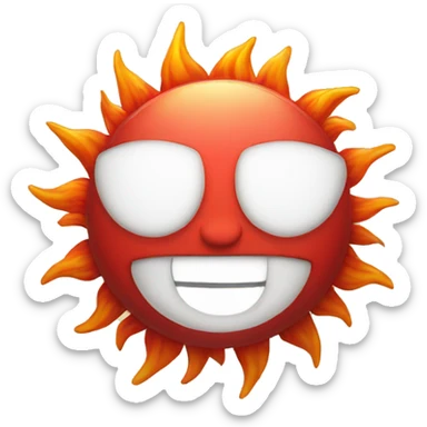 sun red rays sticker