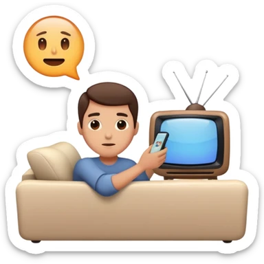 person watching TV sticker