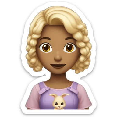 menina usando fantasia de coelho sticker