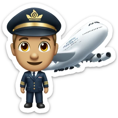 Pilot with a380 plane sticker