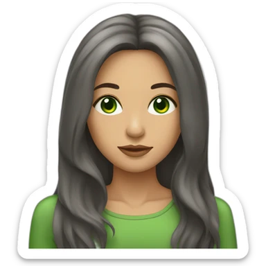 Woman Latina with long hair and green eyes  sticker