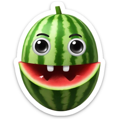 Watermelon with nose eyes and hands sticker
