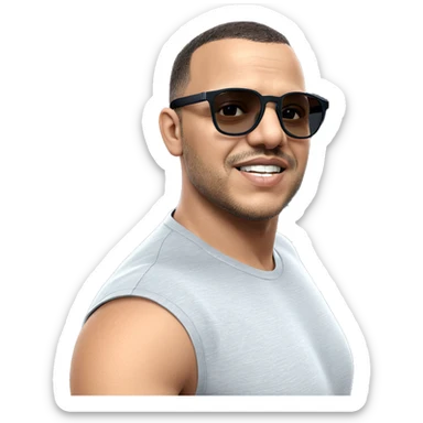 sunglasses and sleeveless meme sticker