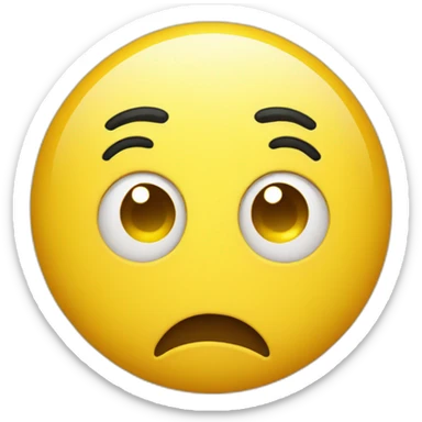 a confused expression on a yellow circular emoji sticker
