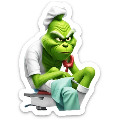 the grinch getting knee surgery sticker