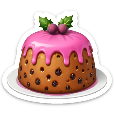 Pink Christmas fig pudding  sticker