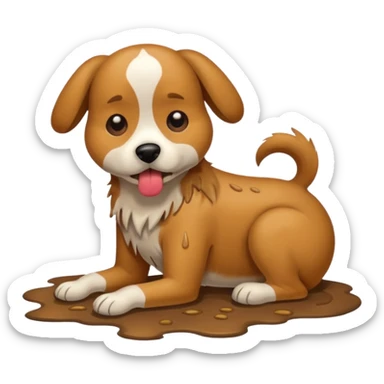 the dog is vomiting on the floor sticker