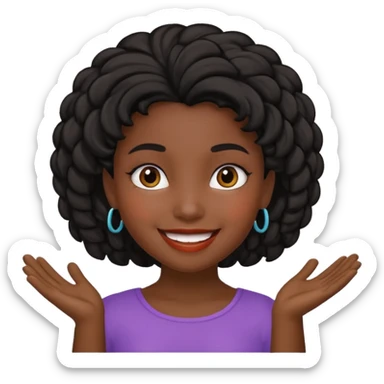 hispanic children girl with black playful hairstyle  sticker