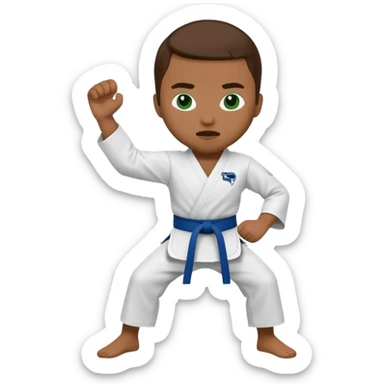 Karate Emoji with Seattle Seahawks Colors sticker