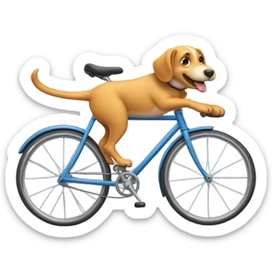 Dog riding a bike sticker