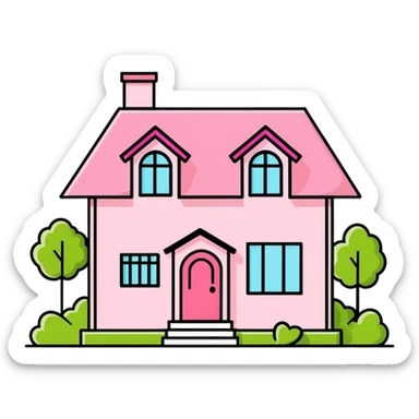 Pink home sticker